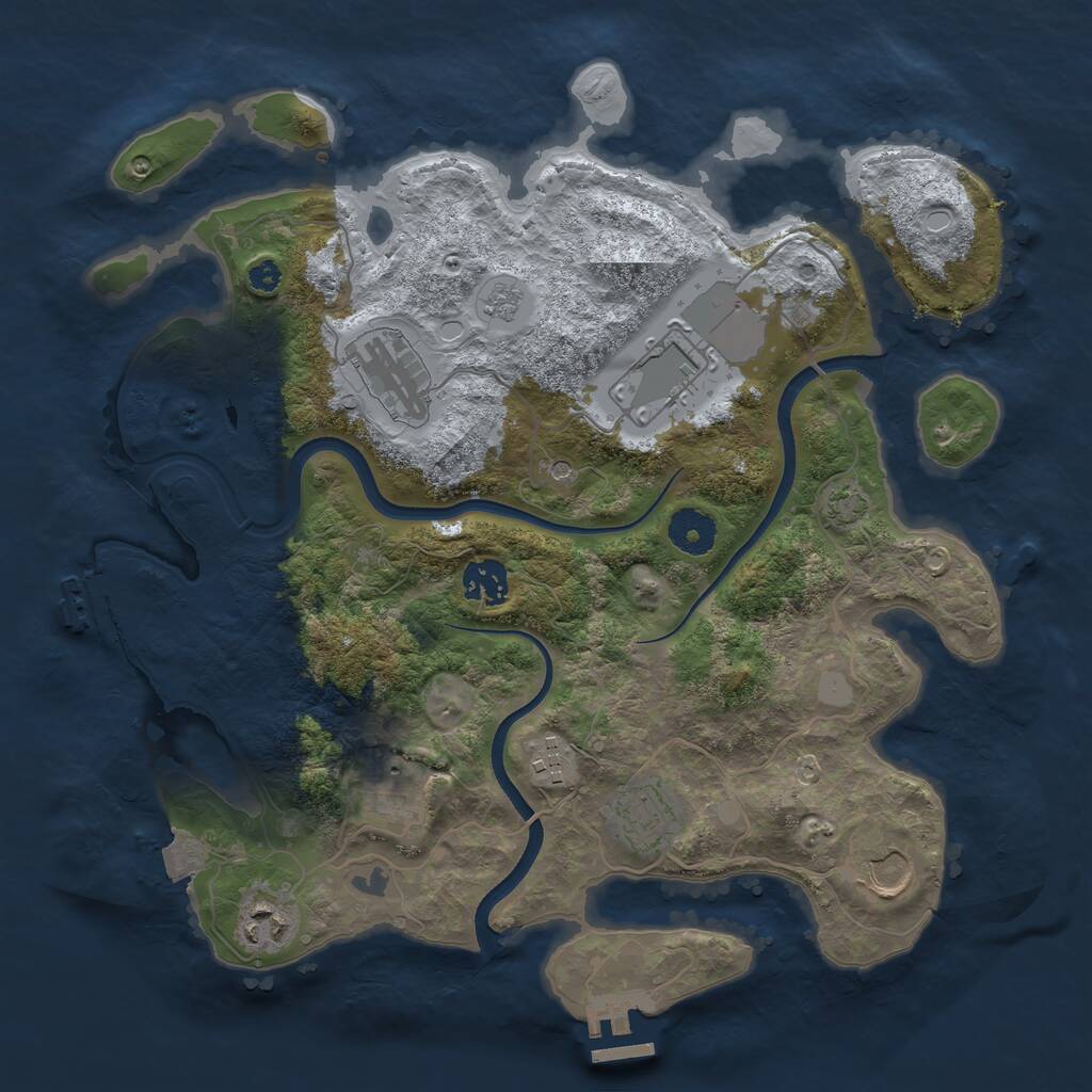 Rust Map: Procedural Map, Size: 3500, Seed: 712269628, 14 Monuments