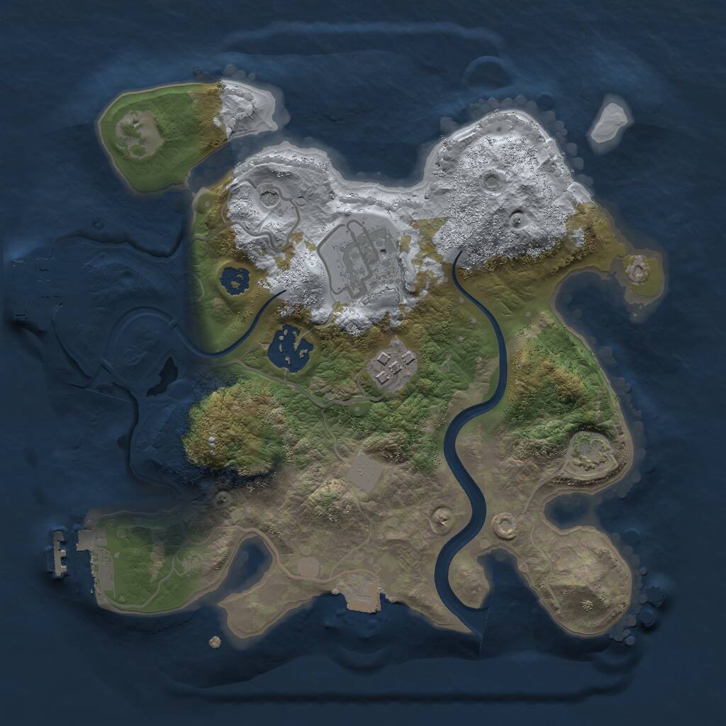 Rust Map: Procedural Map, Size: 2500, Seed: 125125, 8 Monuments