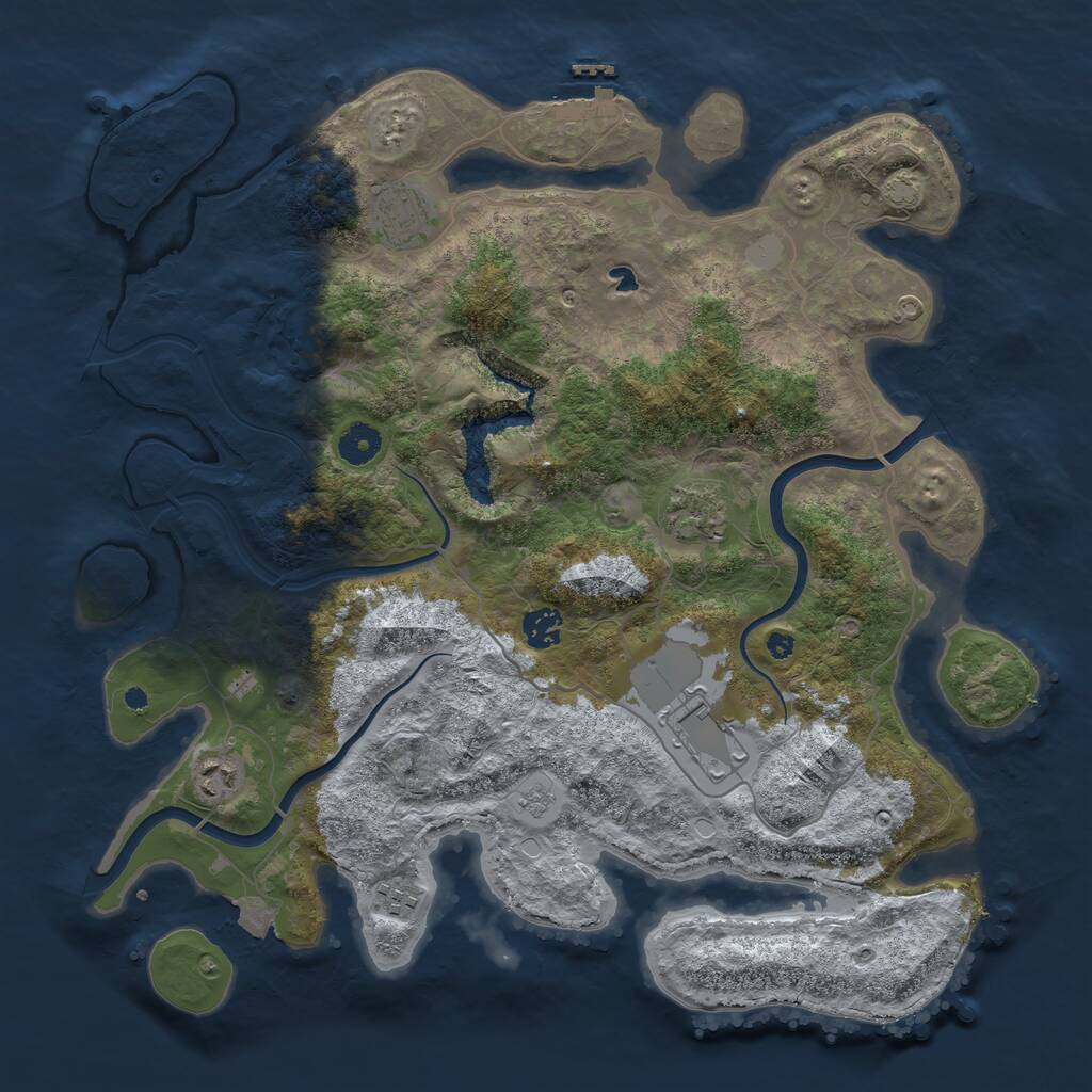 Rust Map: Procedural Map, Size: 4000, Seed: 2076661459, 10 Monuments