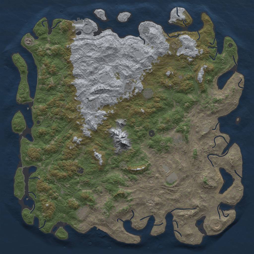 Rust Map: Procedural Map, Size: 6000, Seed: 88288575, 20 Monuments