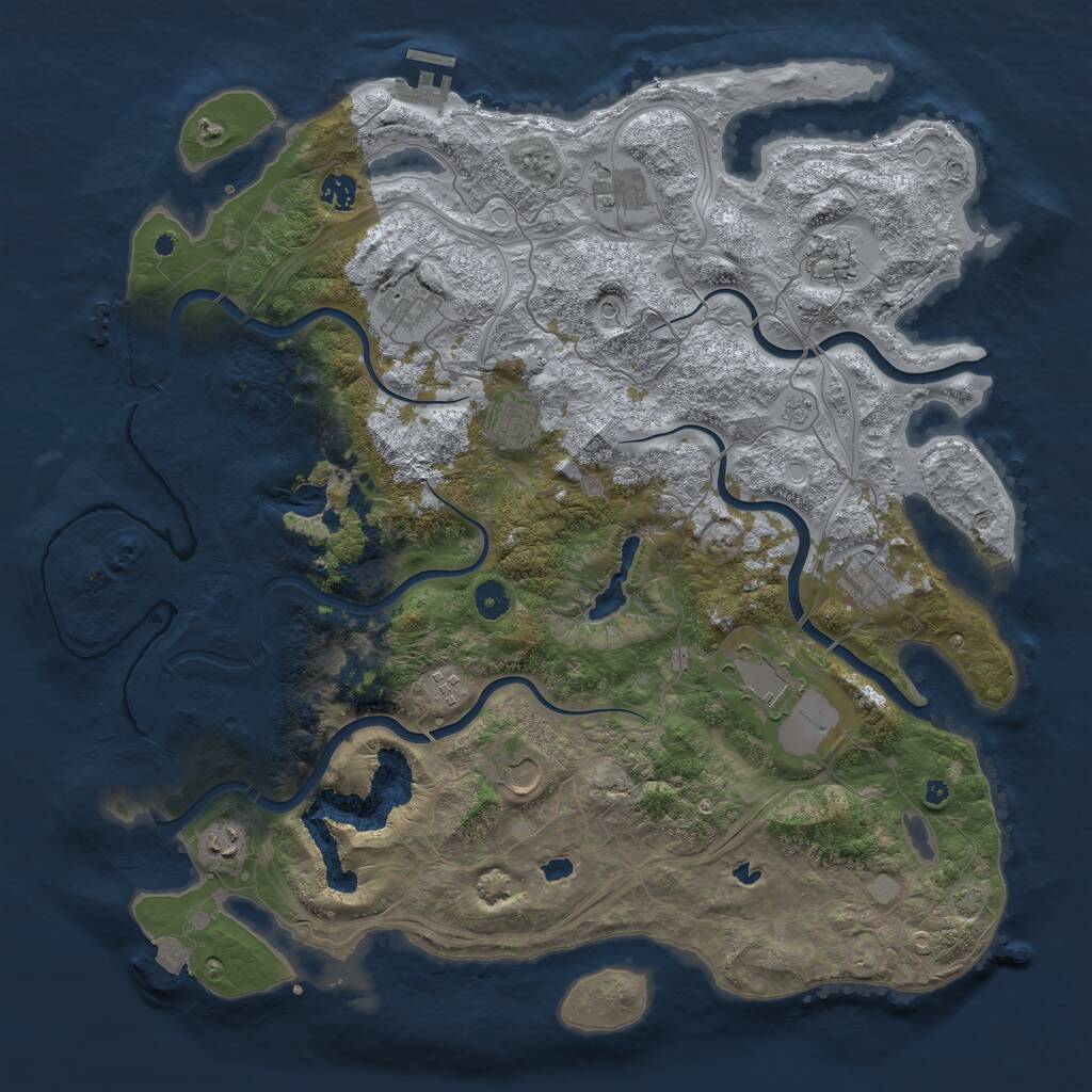 Rust Map: Procedural Map, Size: 4500, Seed: 982063482, 16 Monuments
