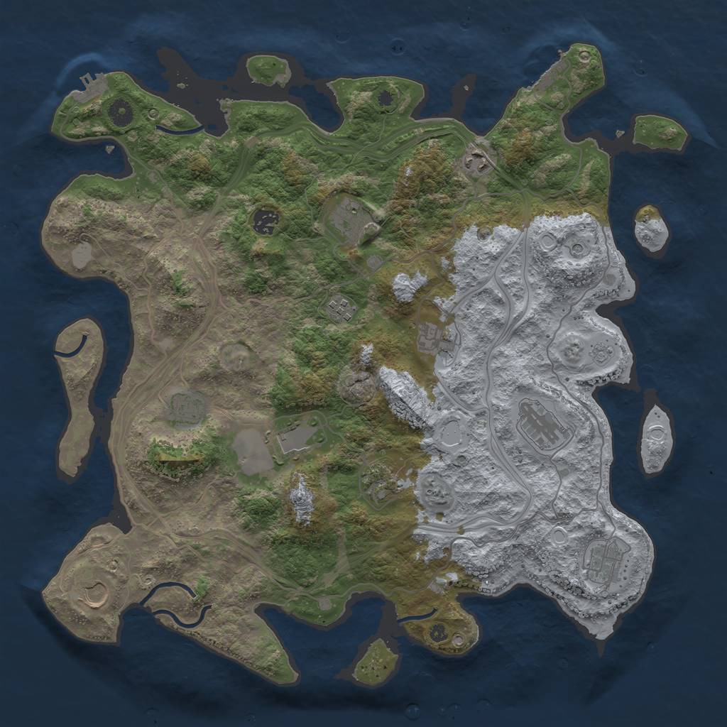 Rust Map: Procedural Map, Size: 4250, Seed: 236630, 20 Monuments