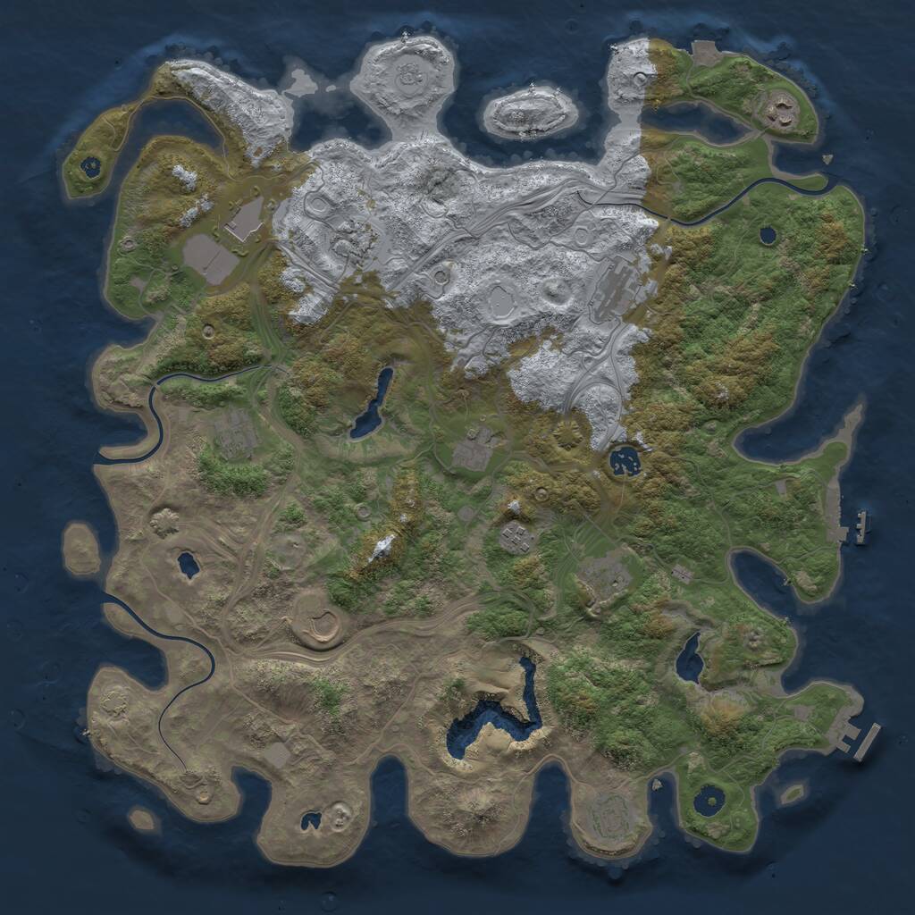 Rust Map: Procedural Map, Size: 4500, Seed: 1253878552, 17 Monuments