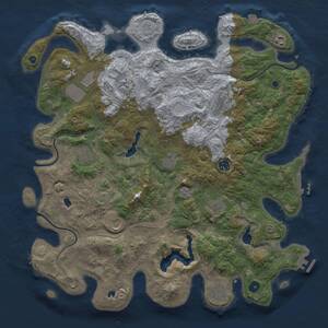 Thumbnail Rust Map: Procedural Map, Size: 4500, Seed: 1253878552, 17 Monuments