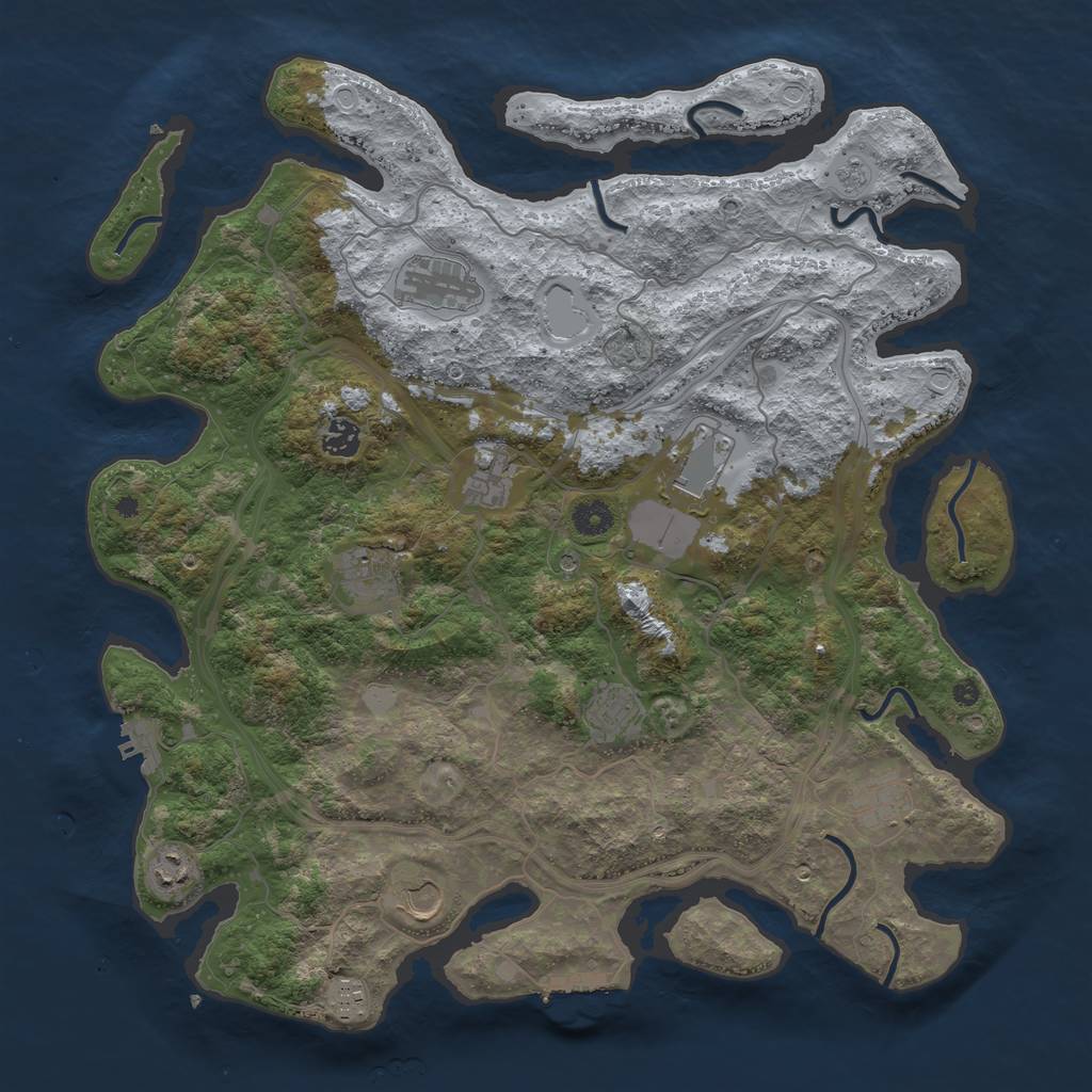 Rust Map: Procedural Map, Size: 4250, Seed: 626441, 19 Monuments