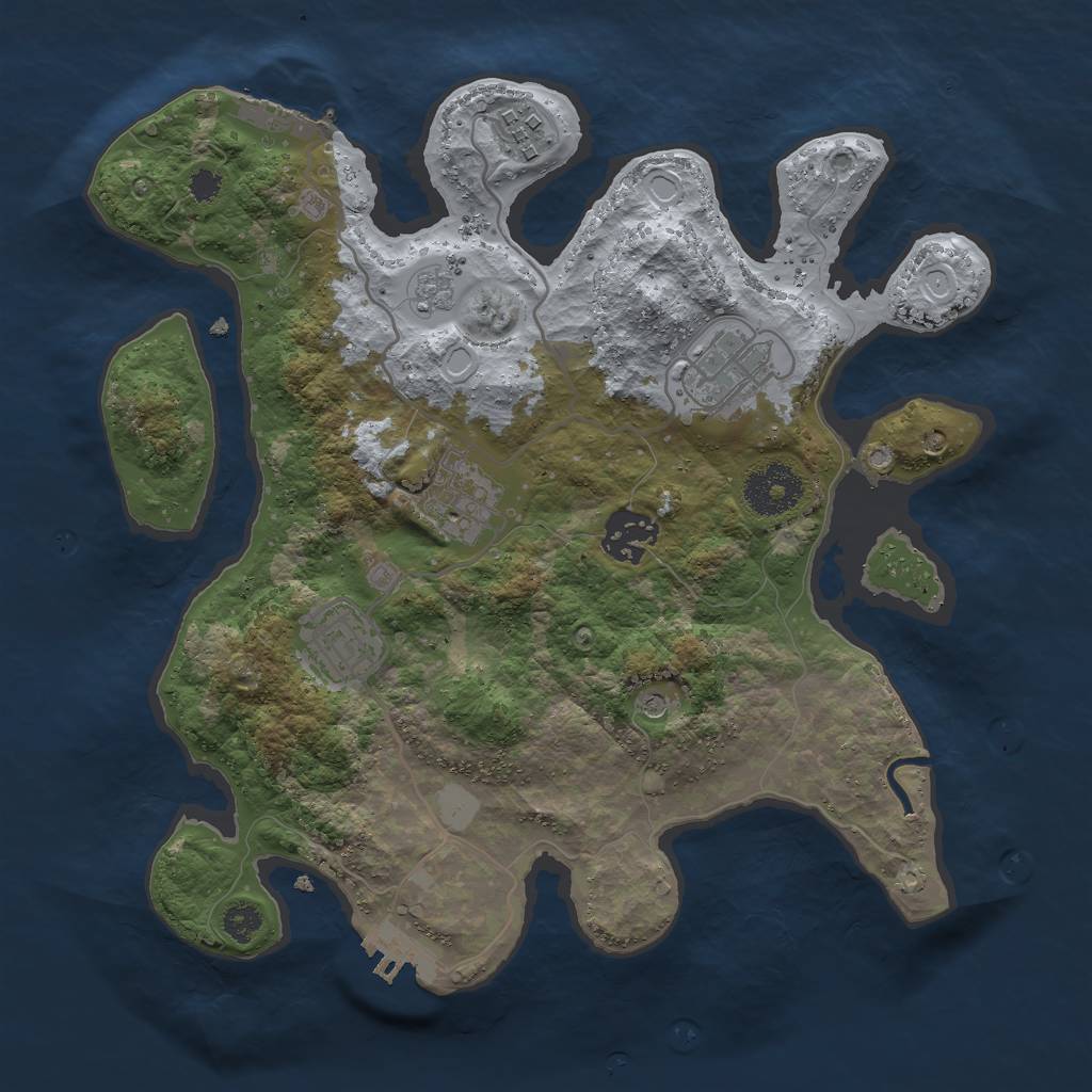 Rust Map: Procedural Map, Size: 3000, Seed: 2116141682, 14 Monuments