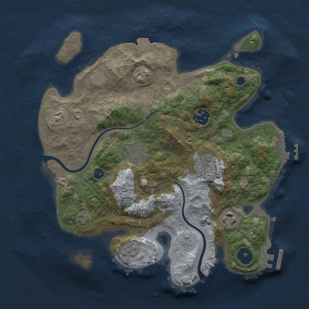 Rust Map: Procedural Map, Size: 3000, Seed: 361036429, 11 Monuments