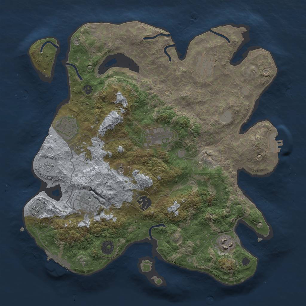 Rust Map: Procedural Map, Size: 3333, Seed: 1984, 16 Monuments