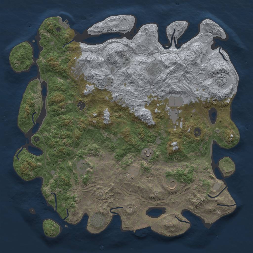 Rust Map: Procedural Map, Size: 4500, Seed: 921273089, 20 Monuments