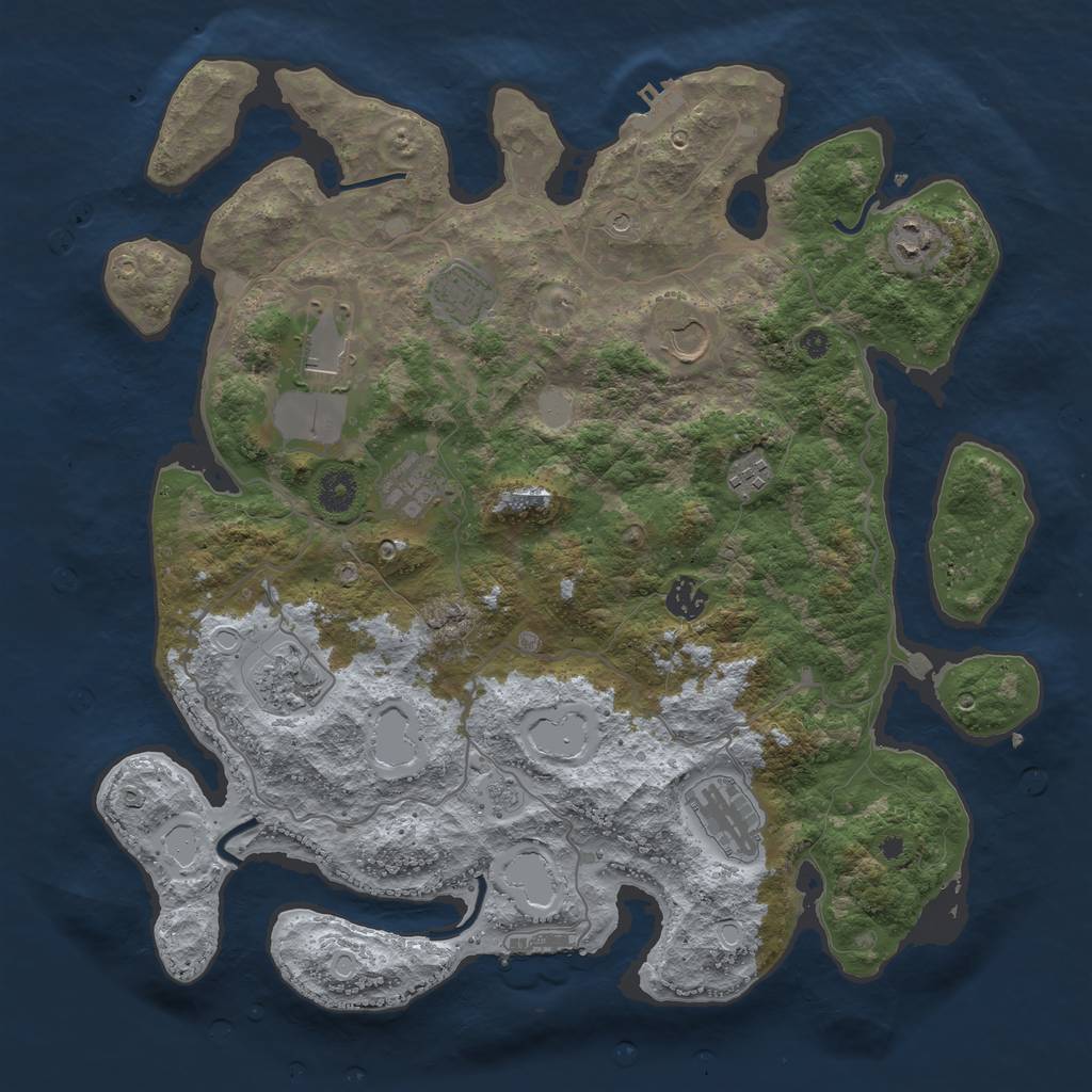 Rust Map: Procedural Map, Size: 4000, Seed: 209343396, 18 Monuments