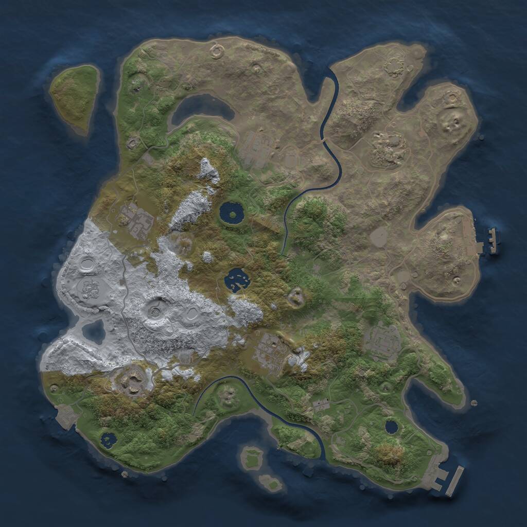 Rust Map: Procedural Map, Size: 3334, Seed: 1984, 13 Monuments