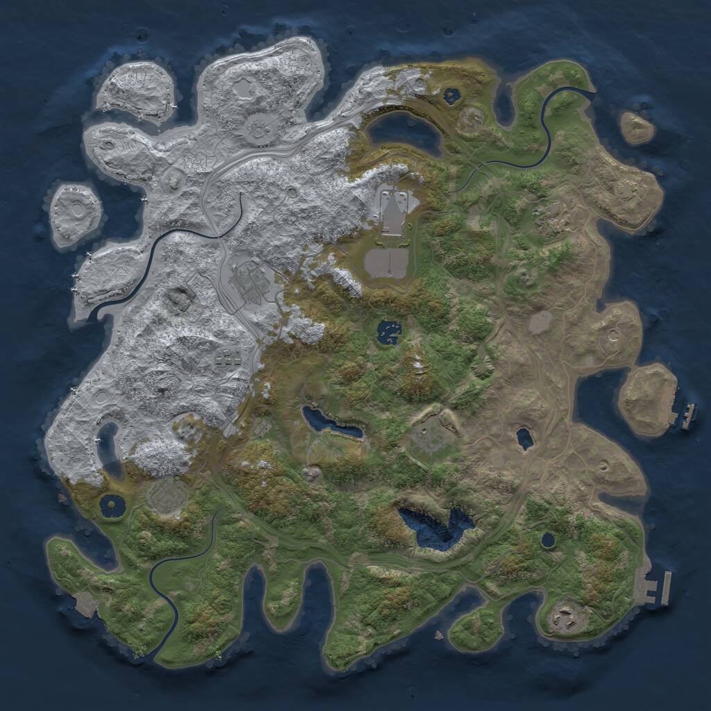Rust Map: Procedural Map, Size: 4250, Seed: 1624745490, 14 Monuments