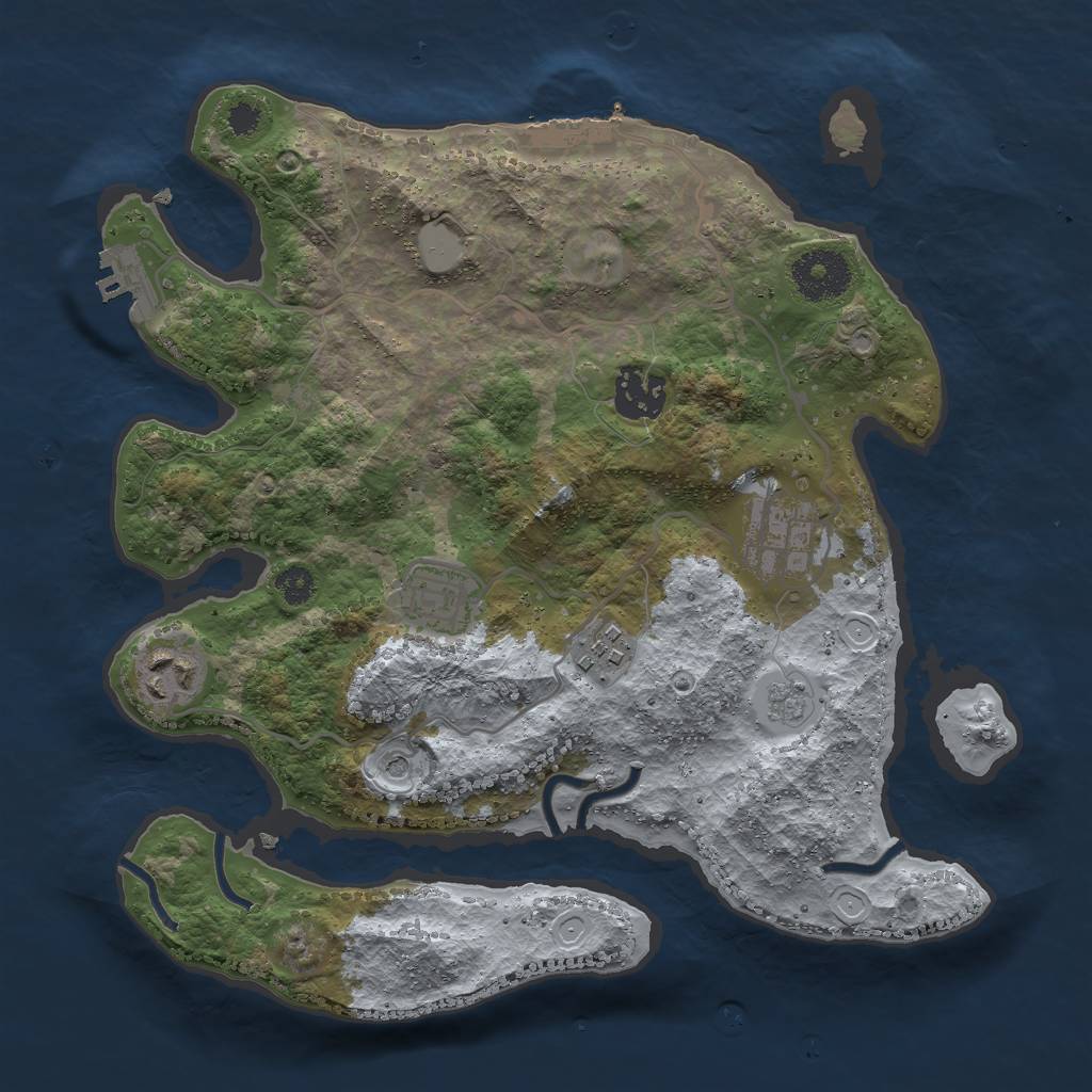 Rust Map: Procedural Map, Size: 3000, Seed: 162636, 14 Monuments
