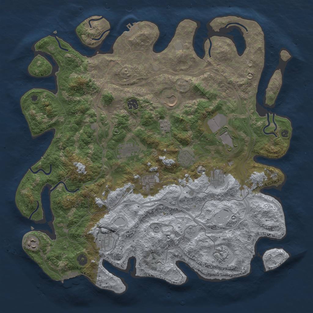 Rust Map: Procedural Map, Size: 4300, Seed: 2089735191, 20 Monuments