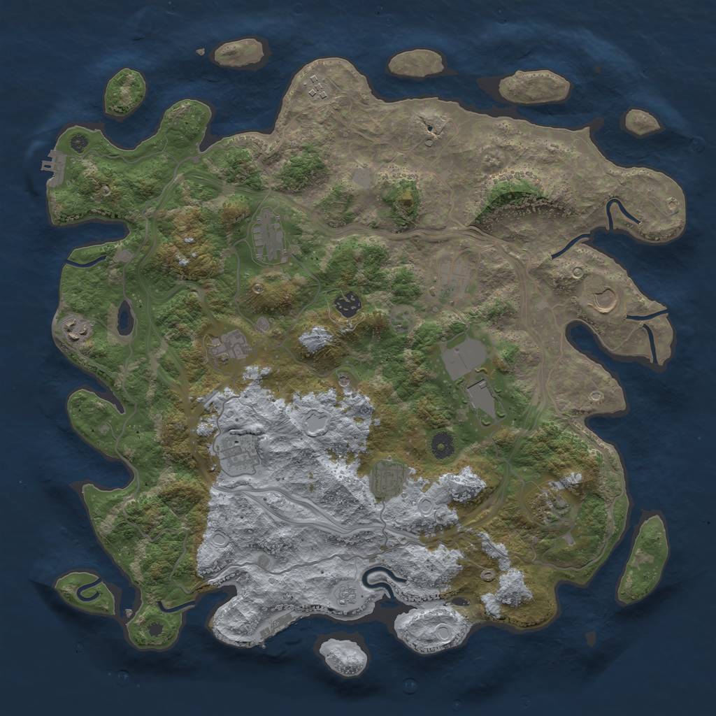 Rust Map: Procedural Map, Size: 4300, Seed: 223549546, 20 Monuments