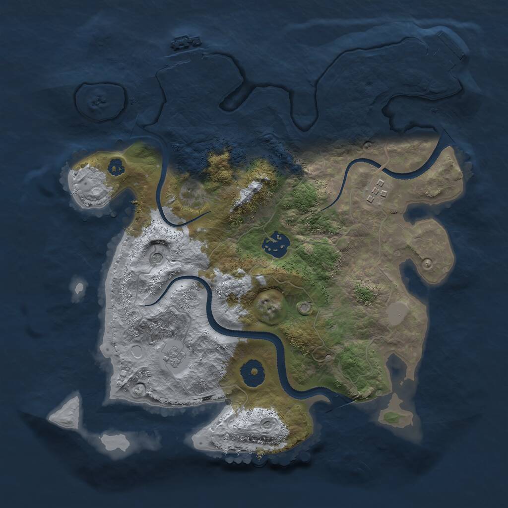 Rust Map: Procedural Map, Size: 3000, Seed: 207513974, 7 Monuments