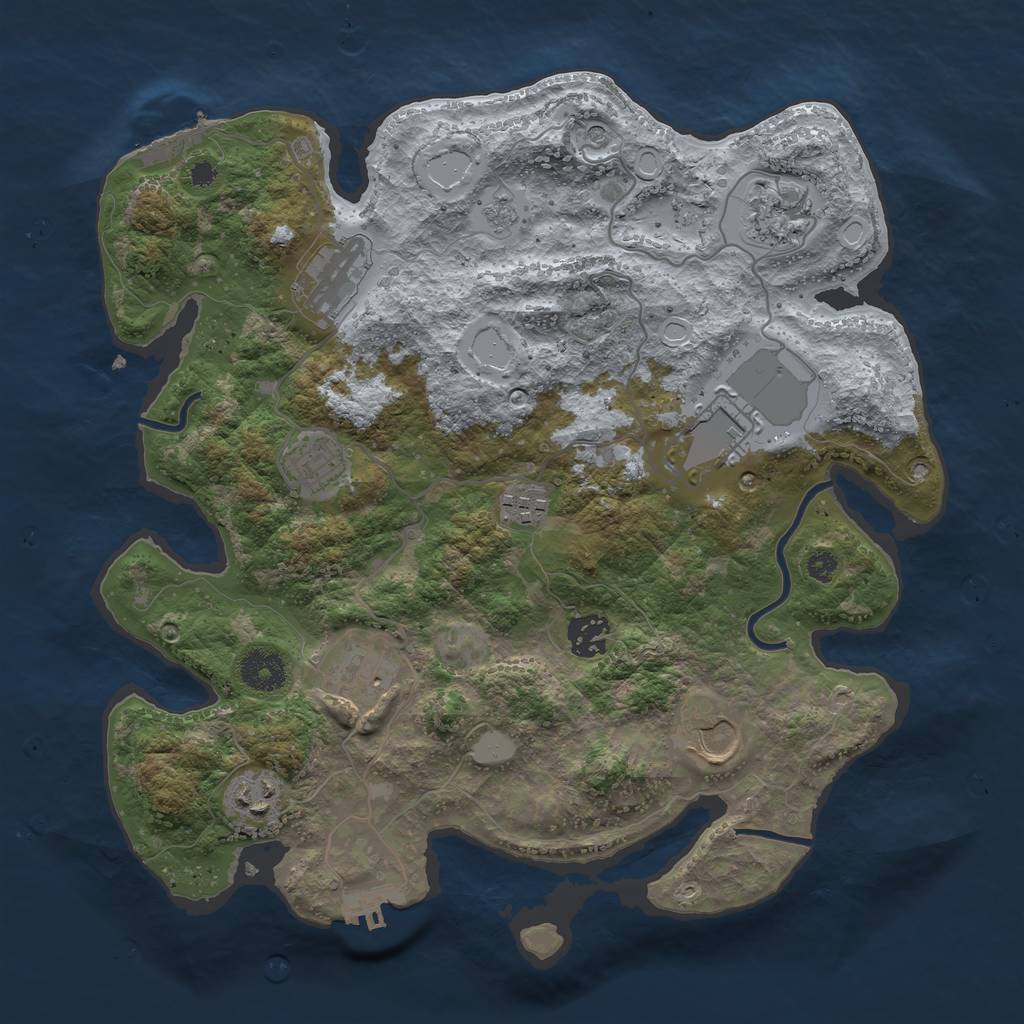 Rust Map: Procedural Map, Size: 3500, Seed: 234231, 18 Monuments