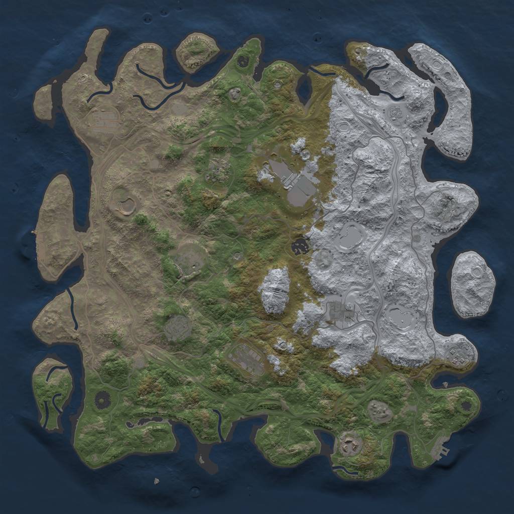 Rust Map: Procedural Map, Size: 4500, Seed: 2227187, 20 Monuments