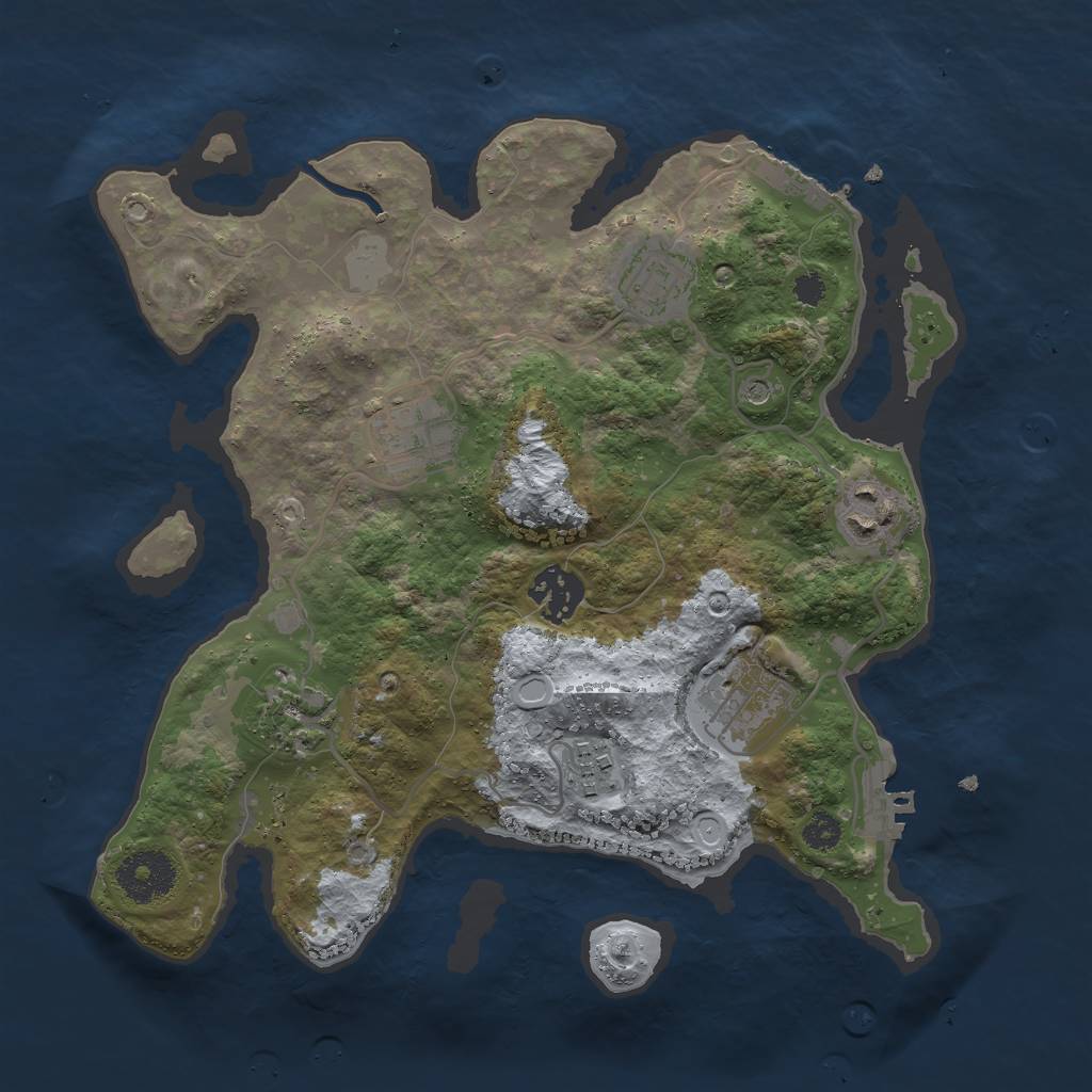 Rust Map: Procedural Map, Size: 3000, Seed: 62516, 15 Monuments