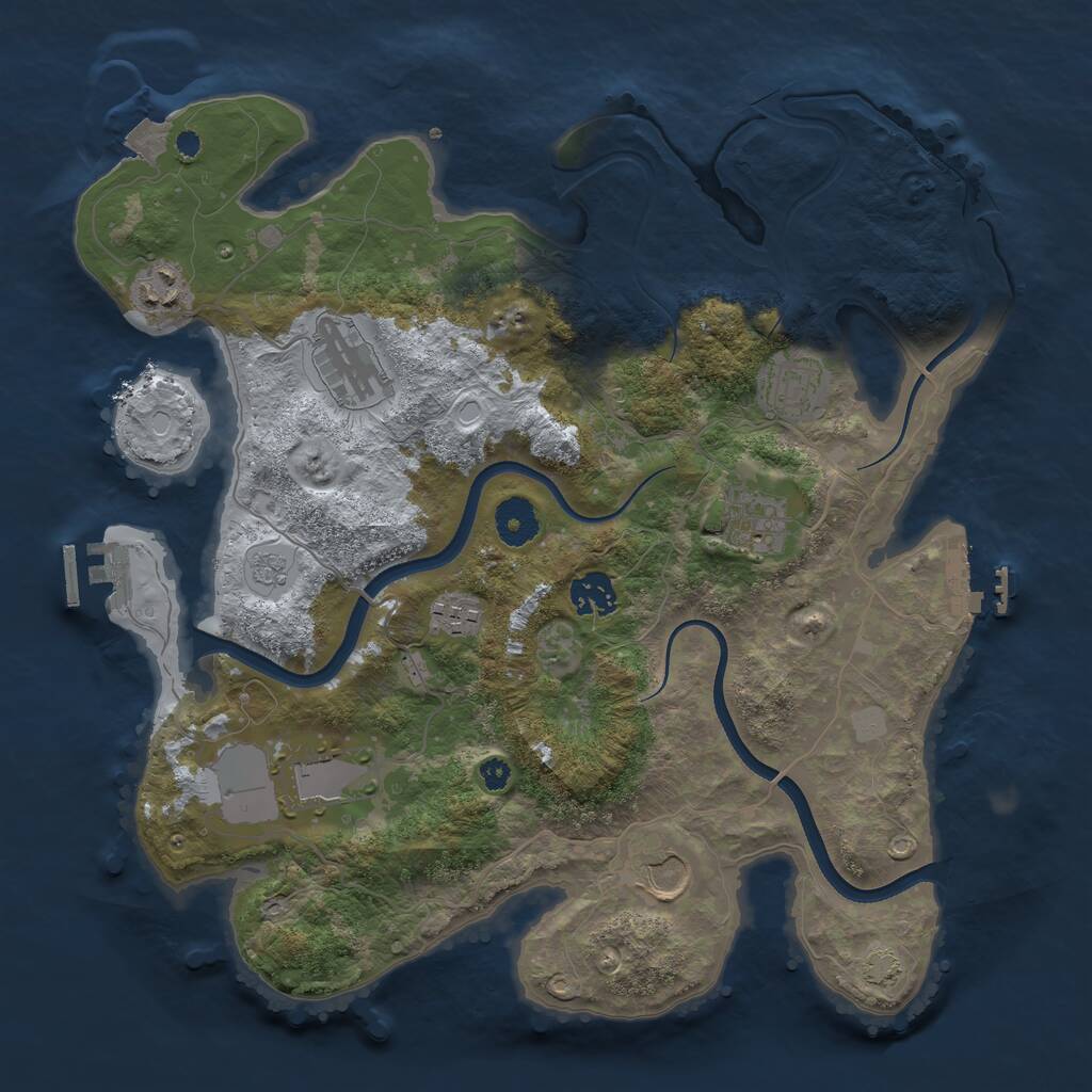 Rust Map: Procedural Map, Size: 3579, Seed: 2707, 13 Monuments