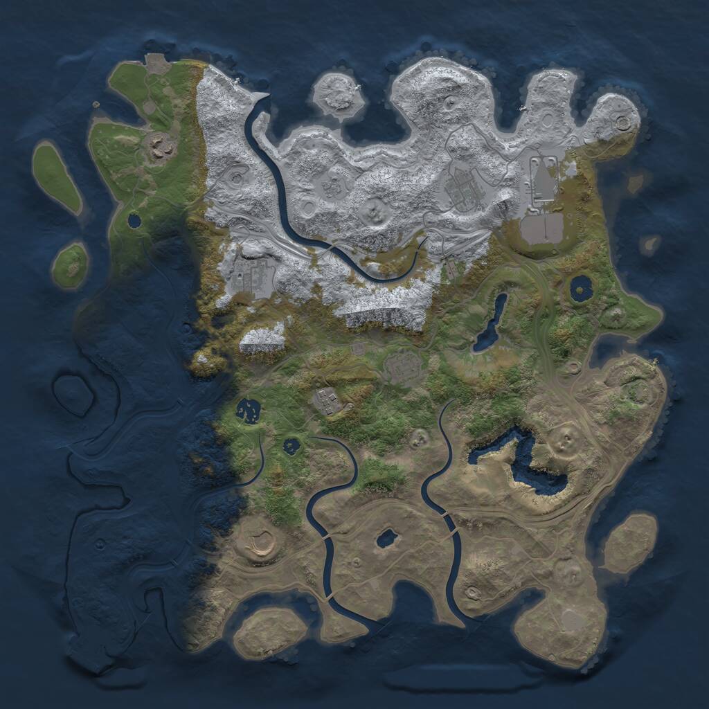 Rust Map: Procedural Map, Size: 4250, Seed: 8454876, 13 Monuments