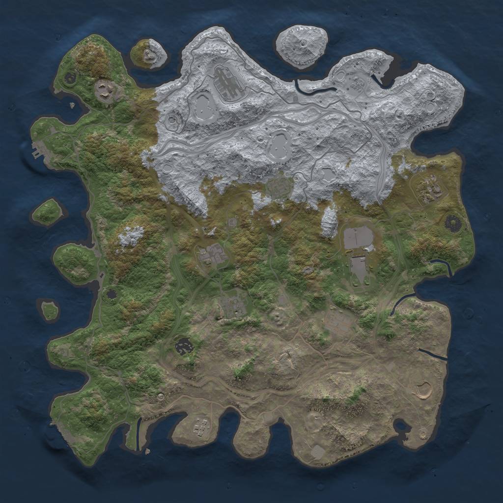 Rust Map: Procedural Map, Size: 4400, Seed: 1872842305, 20 Monuments