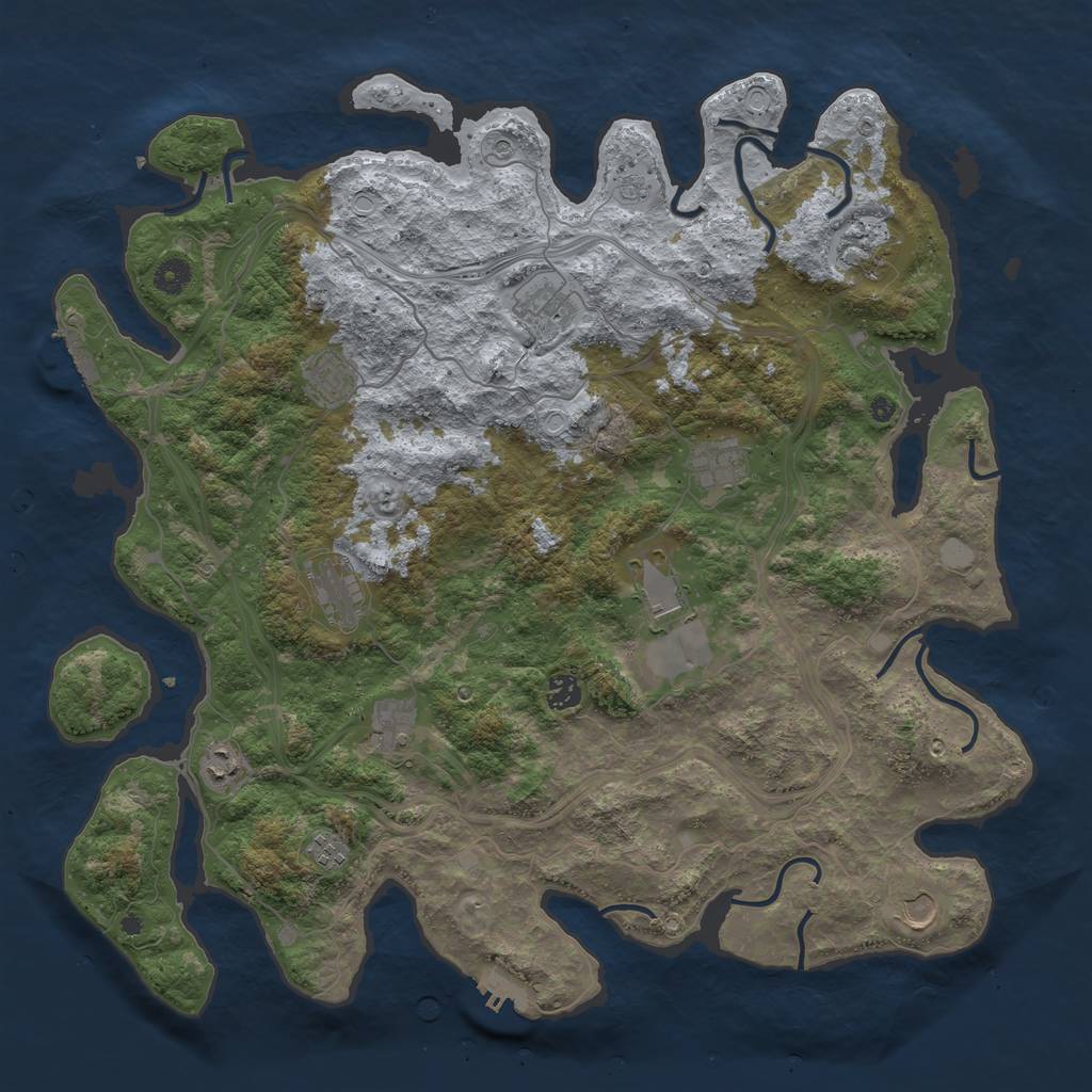 Rust Map: Procedural Map, Size: 4500, Seed: 694941, 20 Monuments