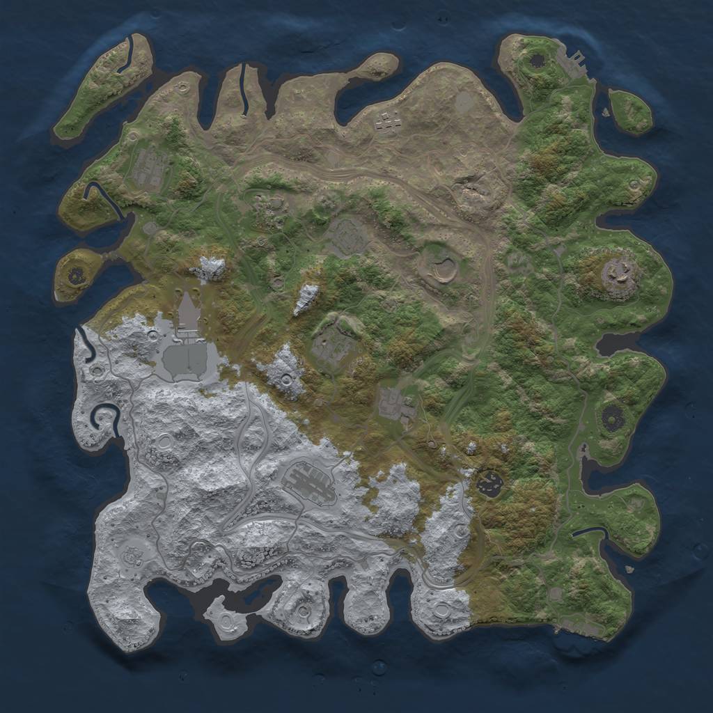 Rust Map: Procedural Map, Size: 4250, Seed: 423511987, 20 Monuments