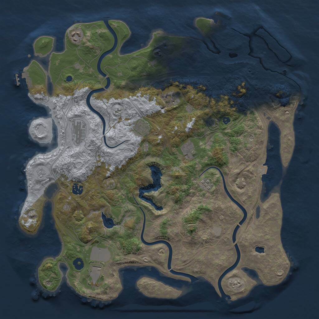Rust Map: Procedural Map, Size: 4250, Seed: 2059808807, 14 Monuments