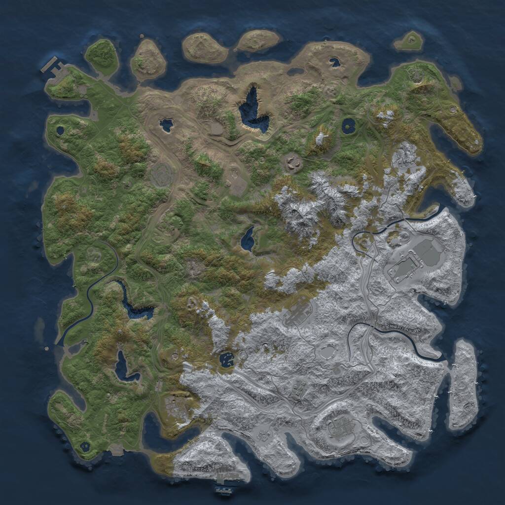 Rust Map: Procedural Map, Size: 5000, Seed: 108922506, 16 Monuments
