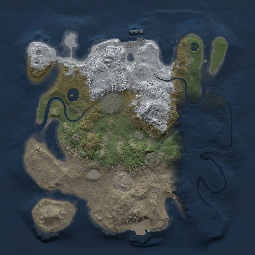Rust Map: Procedural Map, Size: 3000, Seed: 1605881966, 8 Monuments