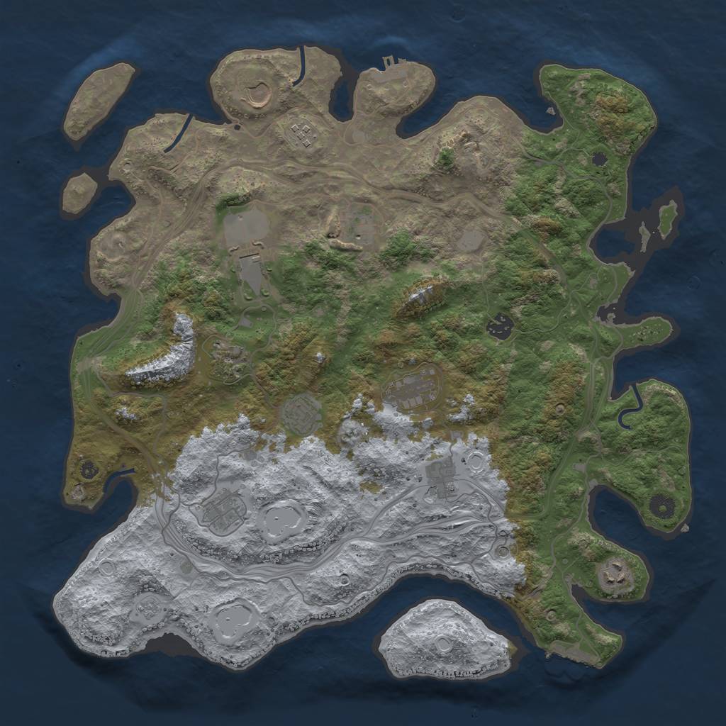 Rust Map: Procedural Map, Size: 4250, Seed: 898371408, 20 Monuments