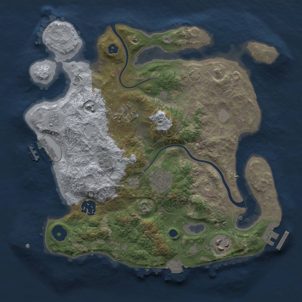 Rust Map: Procedural Map, Size: 3000, Seed: 145778, 11 Monuments