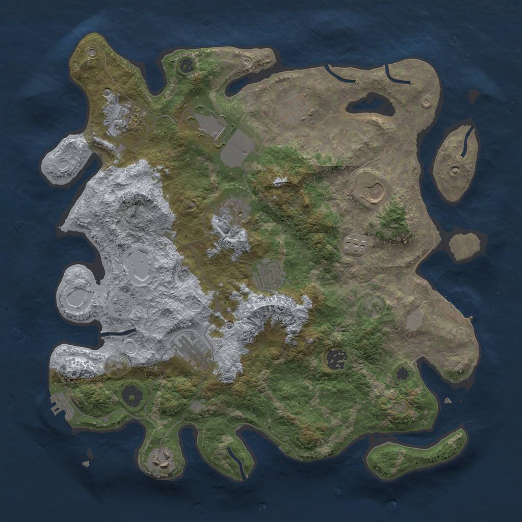 Rust Map: Procedural Map, Size: 3800, Seed: 204, 19 Monuments