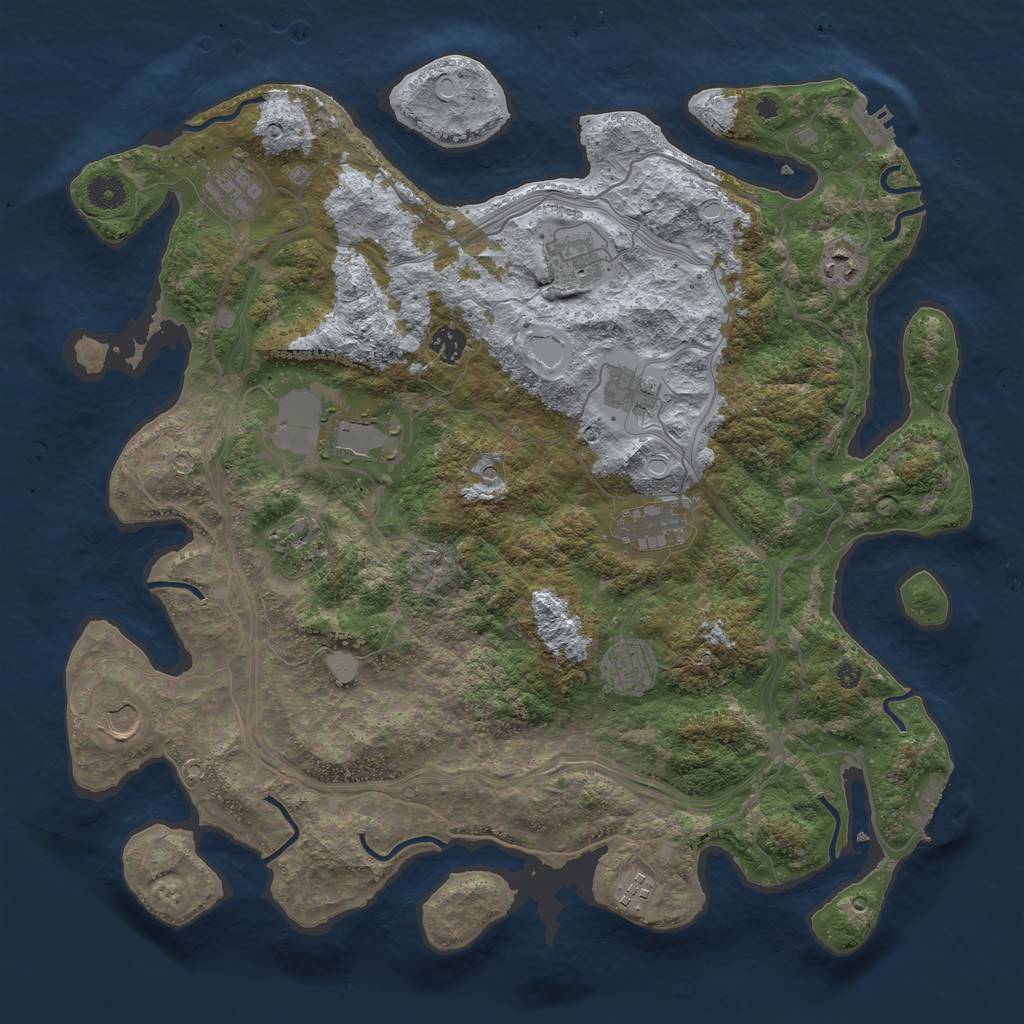 Rust Map: Procedural Map, Size: 4250, Seed: 757585736, 19 Monuments