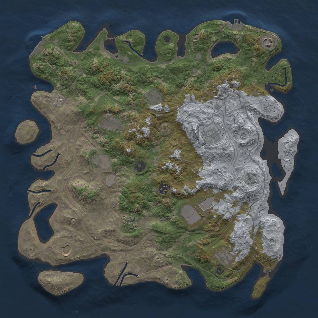 Rust Map: Procedural Map, Size: 4250, Seed: 960290175, 20 Monuments