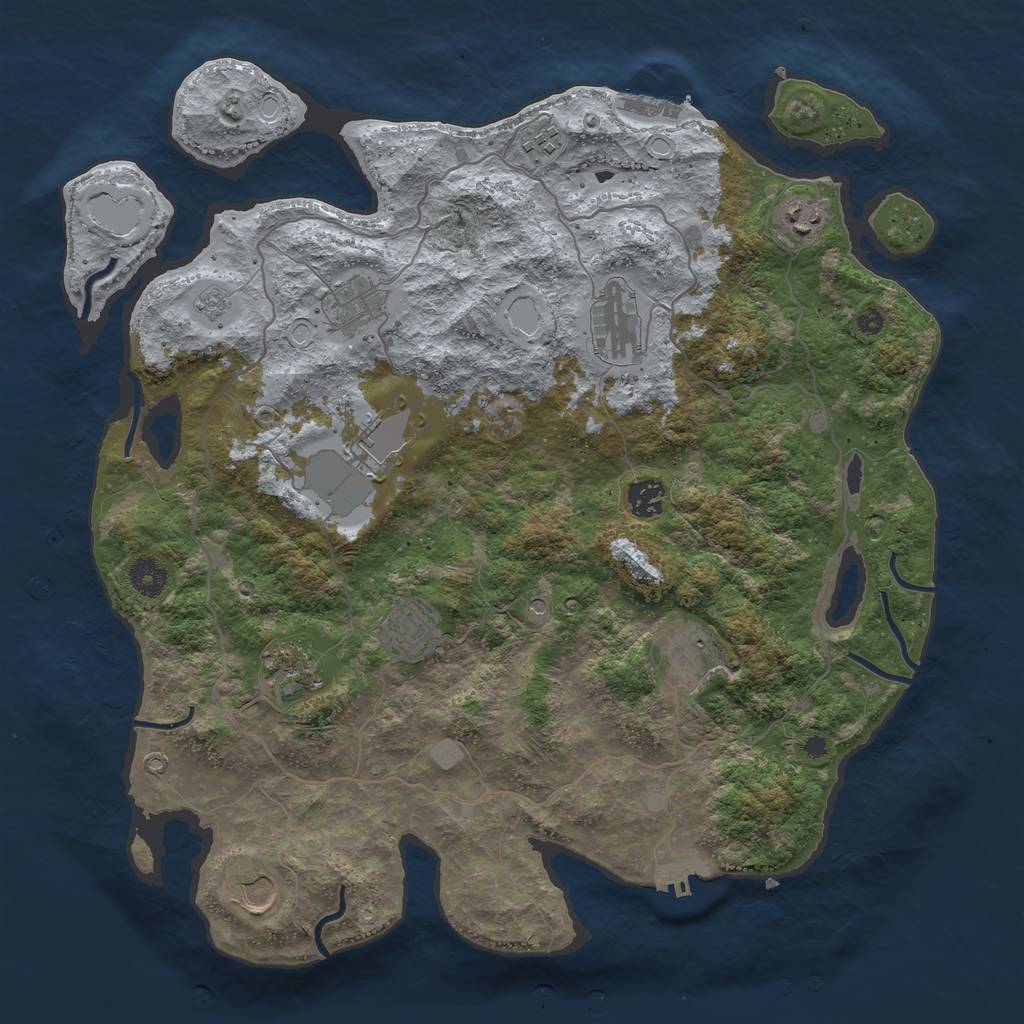 Rust Map: Procedural Map, Size: 4000, Seed: 205603538, 19 Monuments