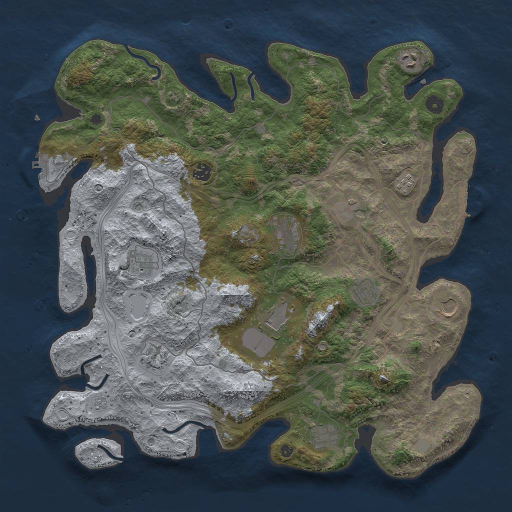Rust Map: Procedural Map, Size: 4250, Seed: 1022035290, 20 Monuments