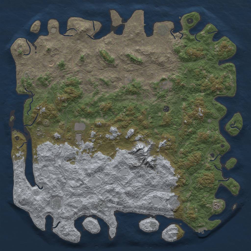 Rust Map: Procedural Map, Size: 6000, Seed: 907, 20 Monuments