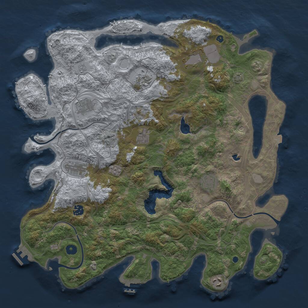 Rust Map: Procedural Map, Size: 4300, Seed: 485939147, 15 Monuments