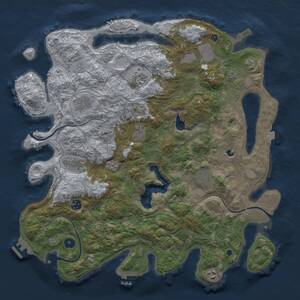 Thumbnail Rust Map: Procedural Map, Size: 4300, Seed: 485939147, 15 Monuments