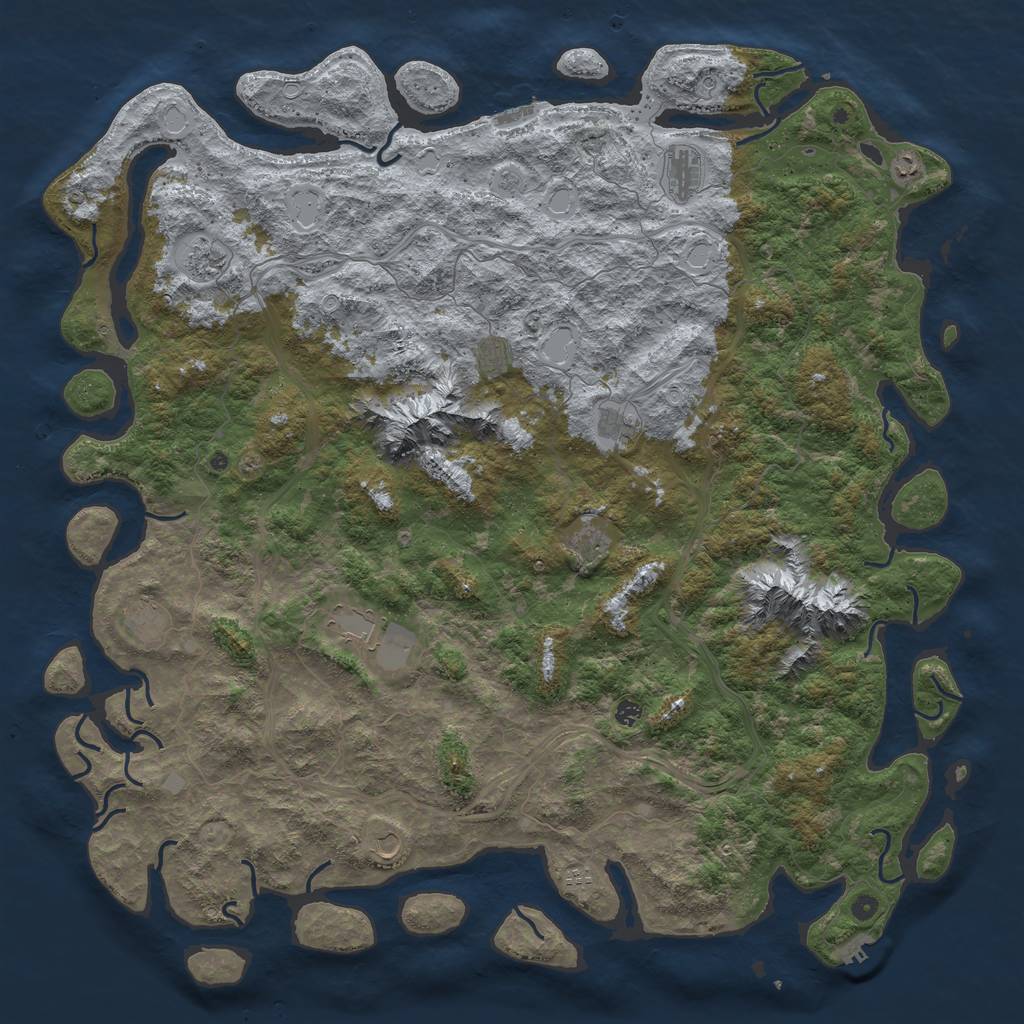 Rust Map: Procedural Map, Size: 6000, Seed: 1718396286, 20 Monuments