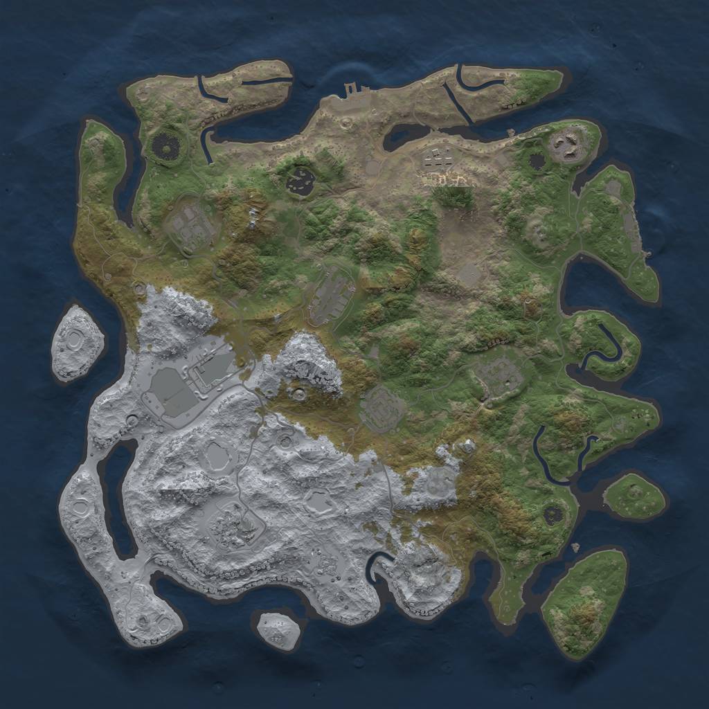 Rust Map: Procedural Map, Size: 3850, Seed: 435345, 18 Monuments