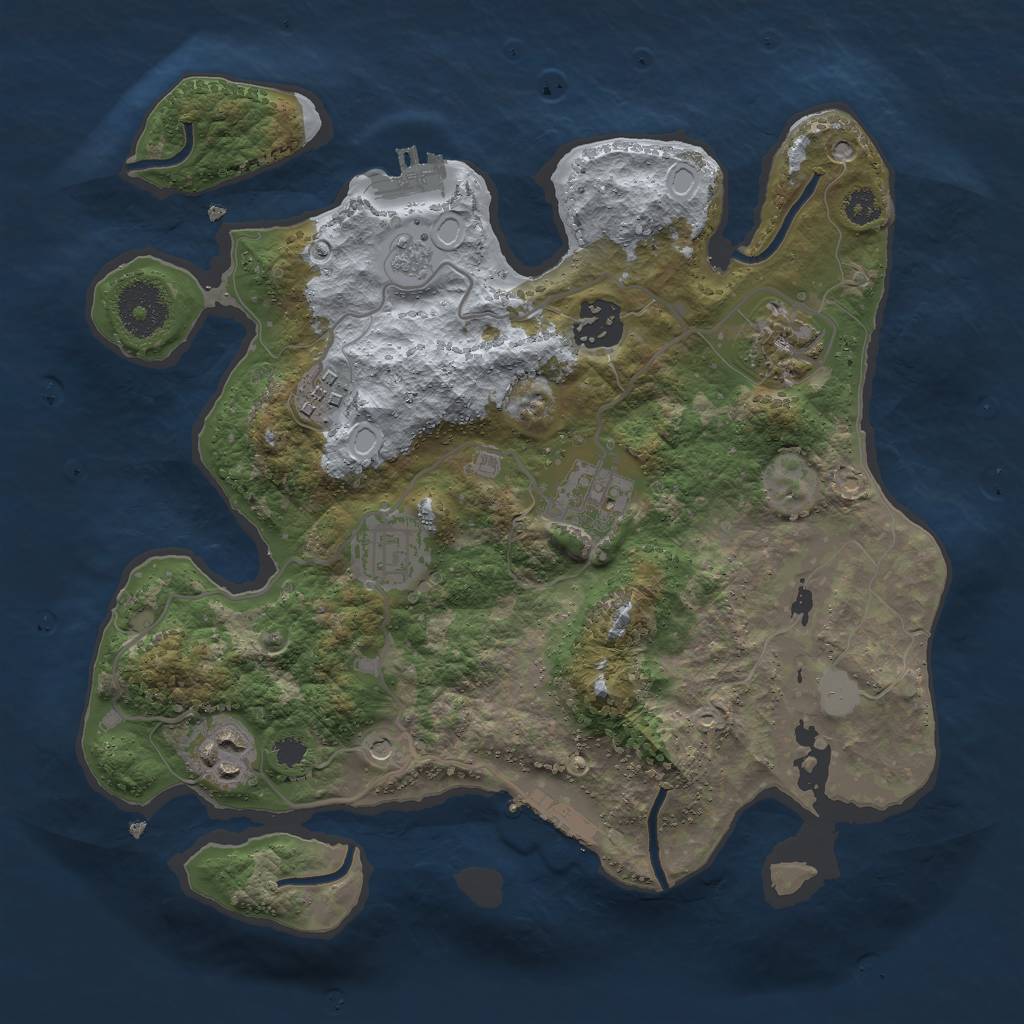 Rust Map: Procedural Map, Size: 3000, Seed: 6676, 15 Monuments