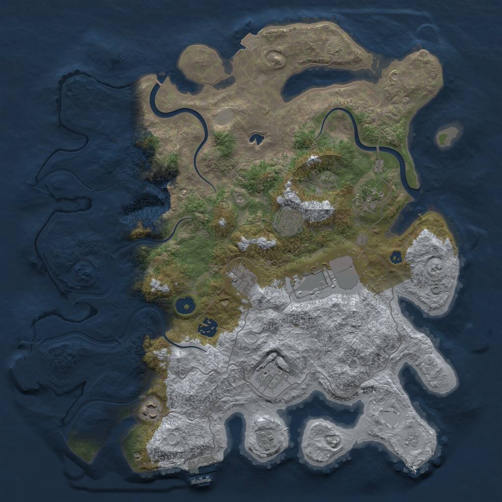 Rust Map: Procedural Map, Size: 4000, Seed: 596240, 14 Monuments