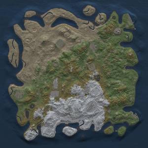 Thumbnail Rust Map: Procedural Map, Size: 4500, Seed: 1111111, 20 Monuments