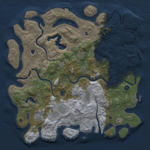 Thumbnail Rust Map: Procedural Map, Size: 4500, Seed: 1111111, 13 Monuments