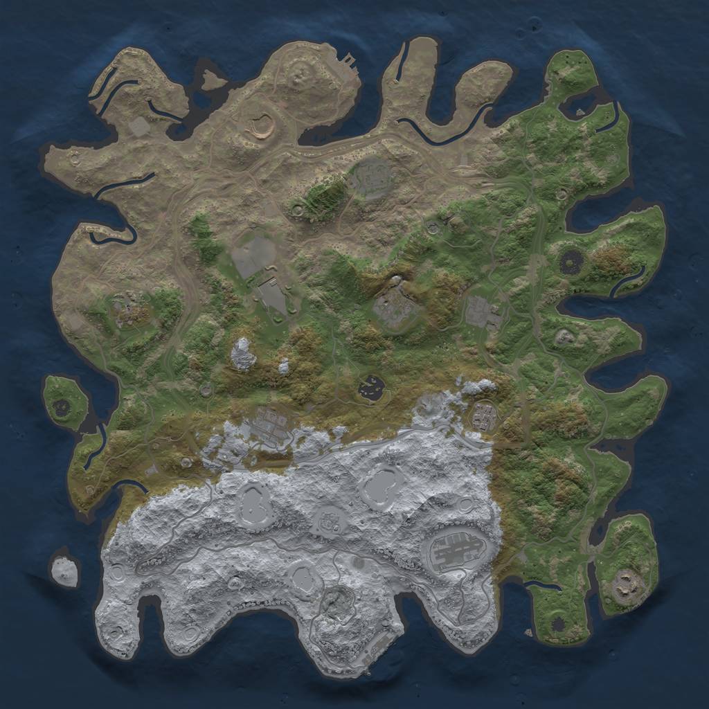 Rust Map: Procedural Map, Size: 4300, Seed: 1151058463, 20 Monuments