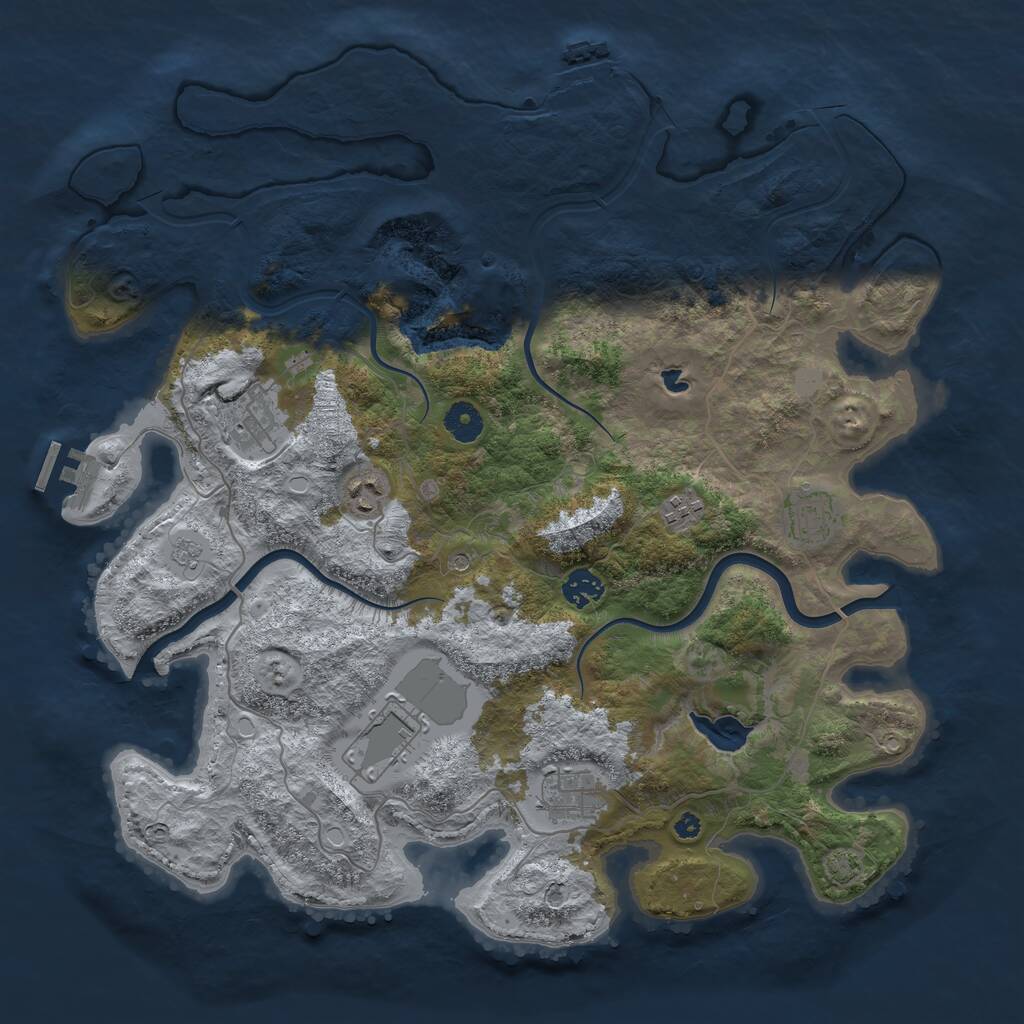 Rust Map: Procedural Map, Size: 4000, Seed: 1538, 13 Monuments