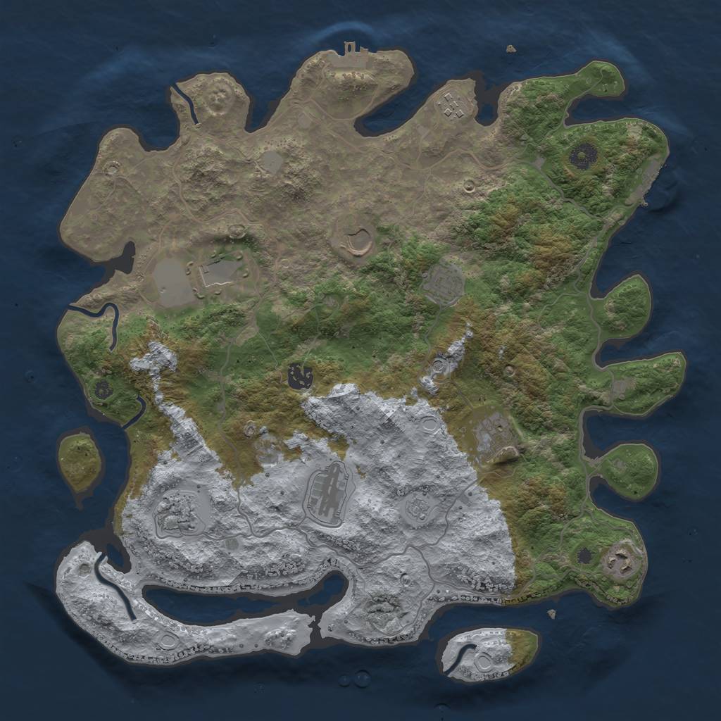 Rust Map: Procedural Map, Size: 4000, Seed: 1430, 18 Monuments